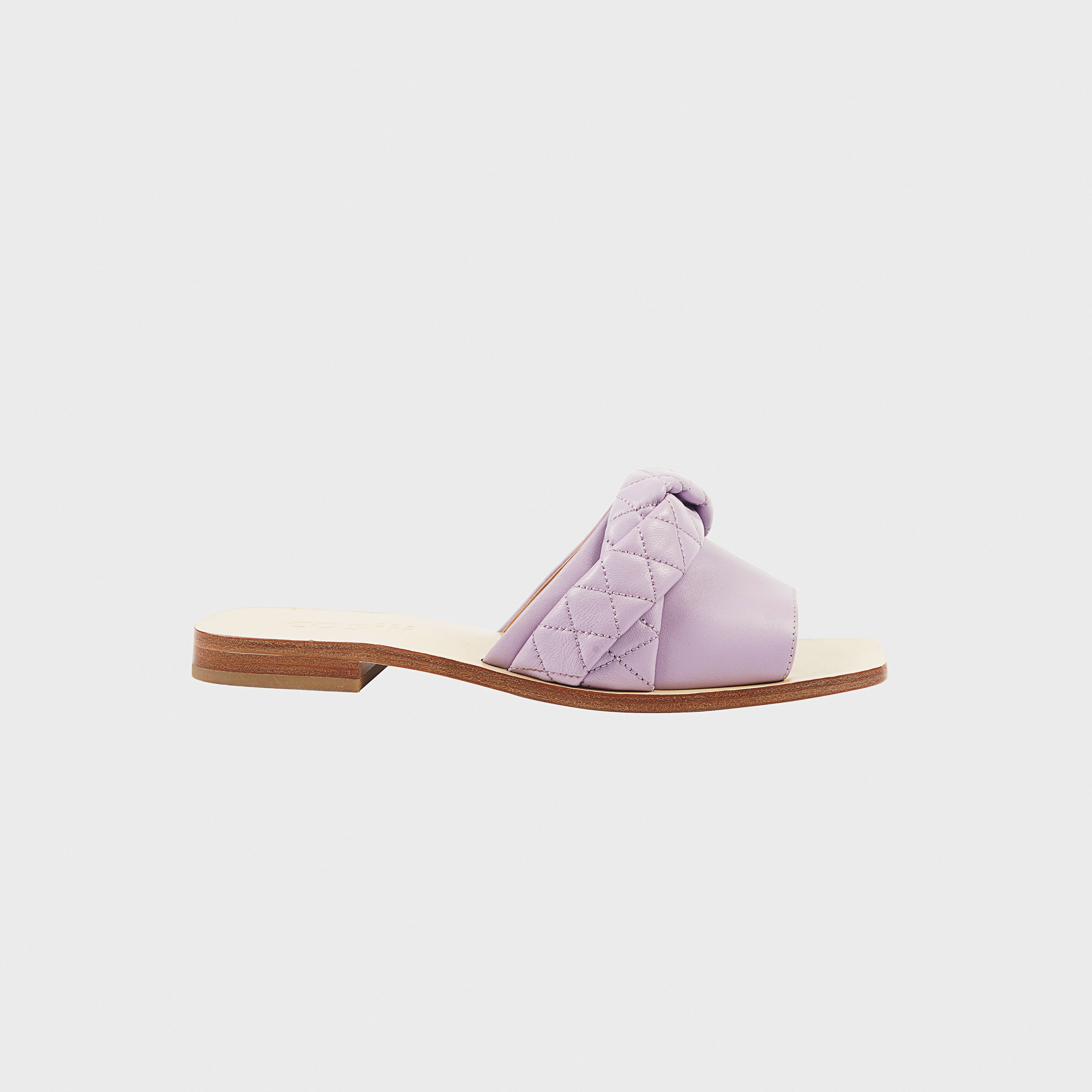 COSIII RETE Calfskin Woven Panel Slippers(Purple)