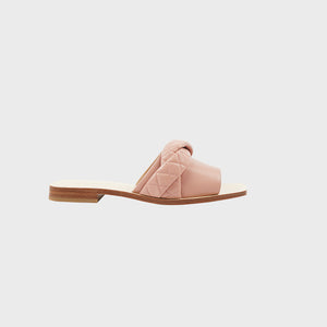 COSIII RETE Calfskin Woven Panel Slippers(Pink)