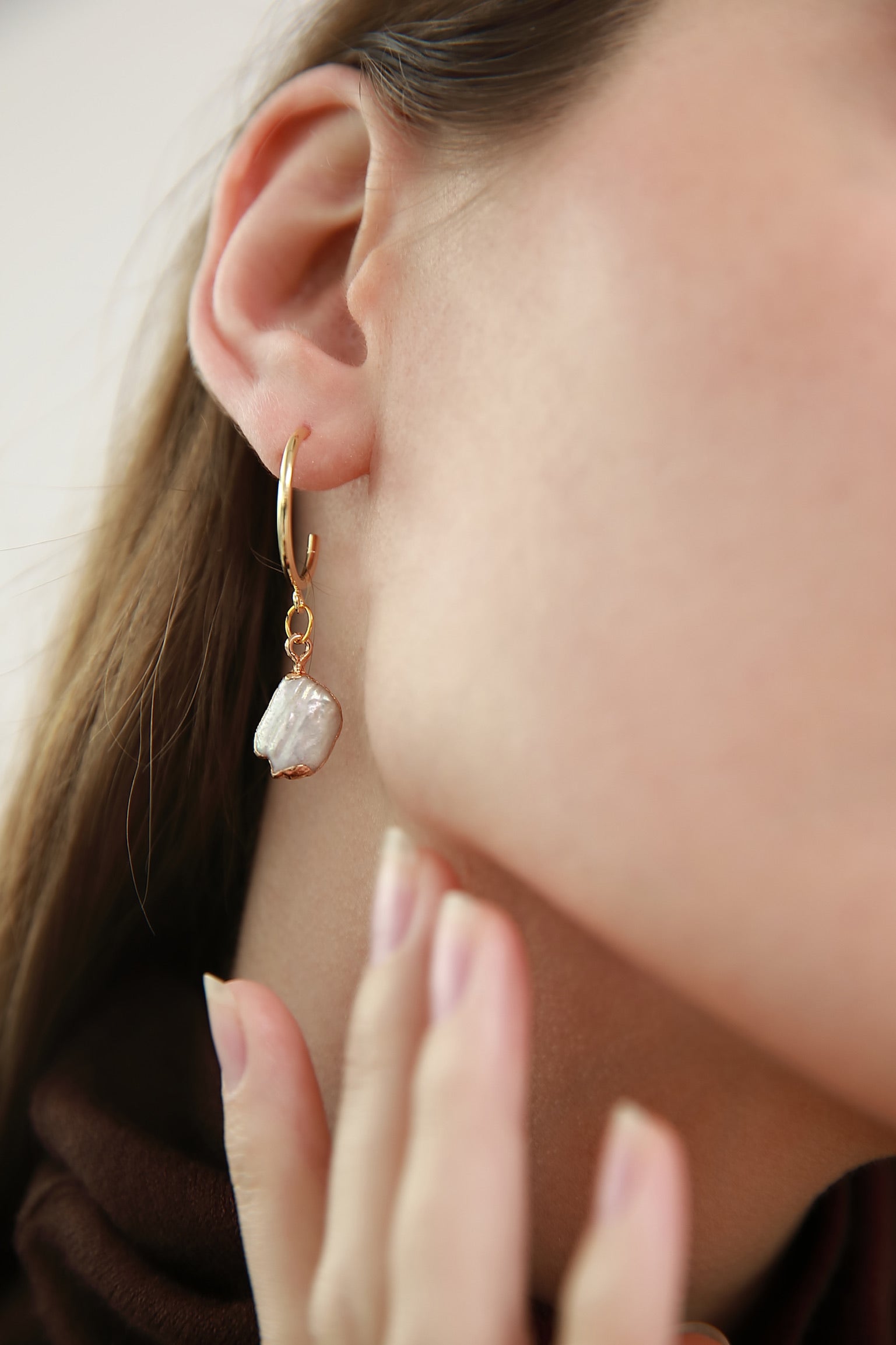 LIMA 18K Gold Special Shaped Pearl Earrings