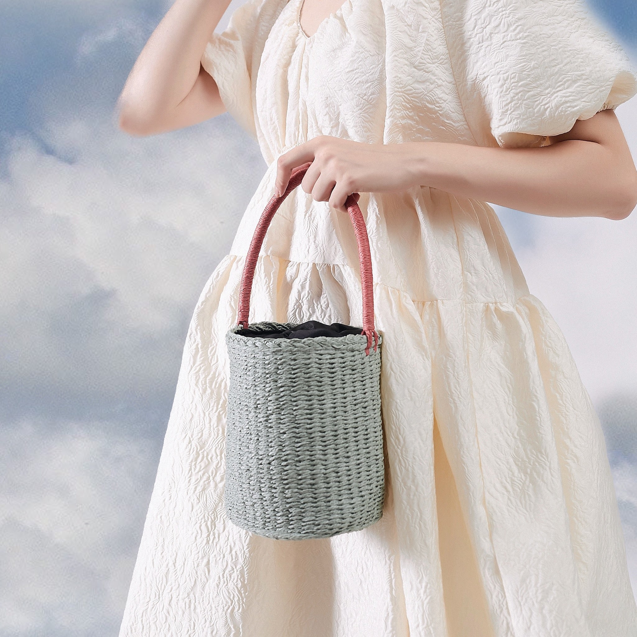 Mint Limited Woven Straw Bag