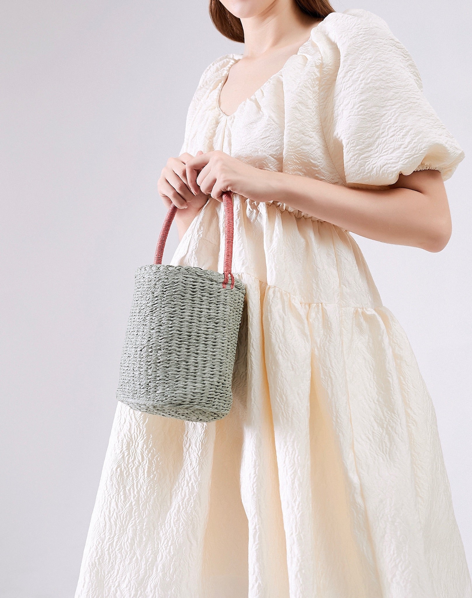 Mint Limited Woven Straw Bag