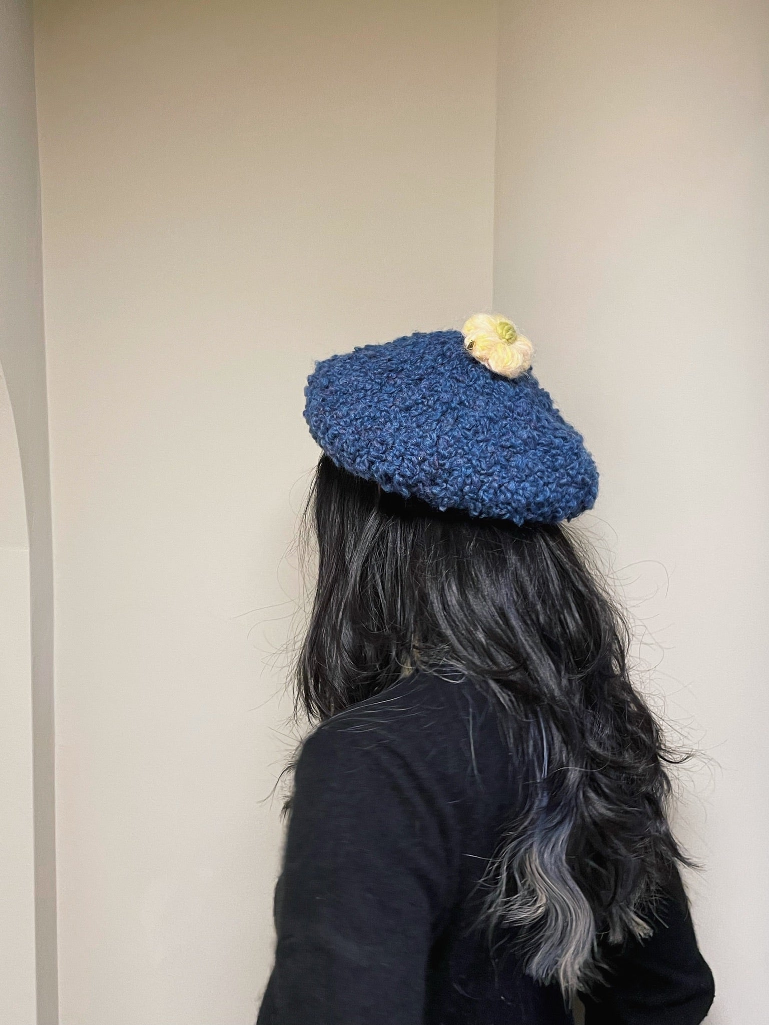 COSIII TAGINE 004 Butterfly Pea Flower Handmade Woolen Hat