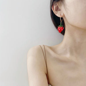 FRAGOLA Strawberry handmade beaded earrings