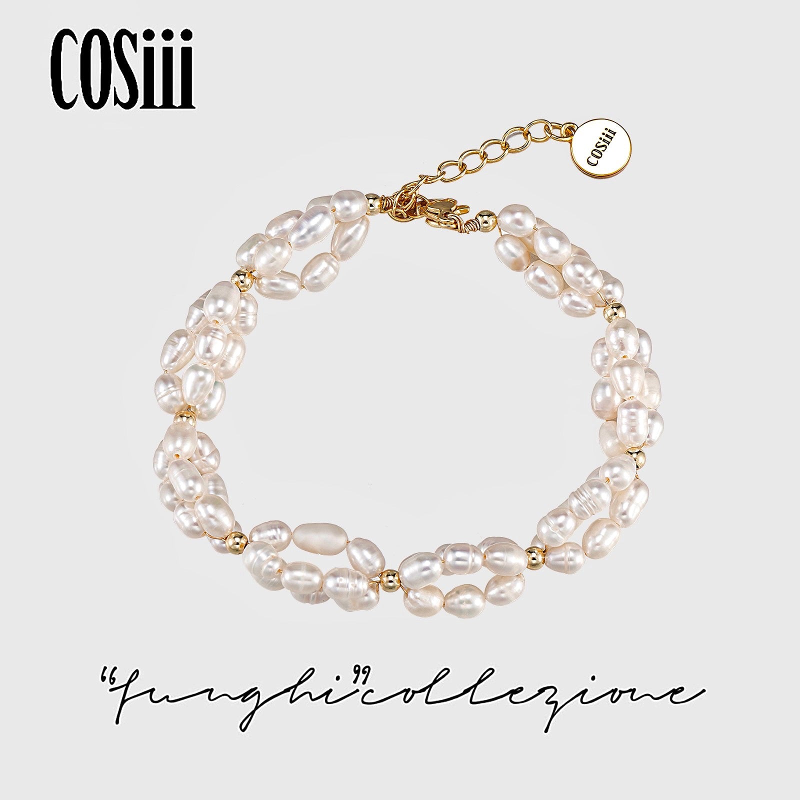 COSiii Small Pearl Wrap Beaded Bracelet