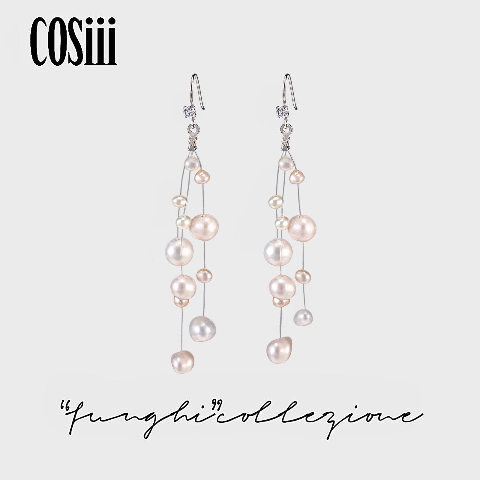 COSiii teardrop beaded pearl earrings