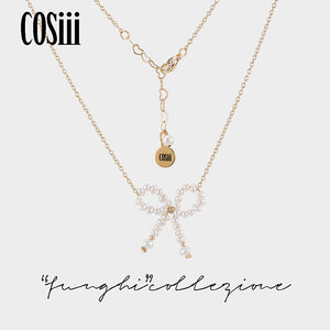 COSiii Pearl Bow Necklace