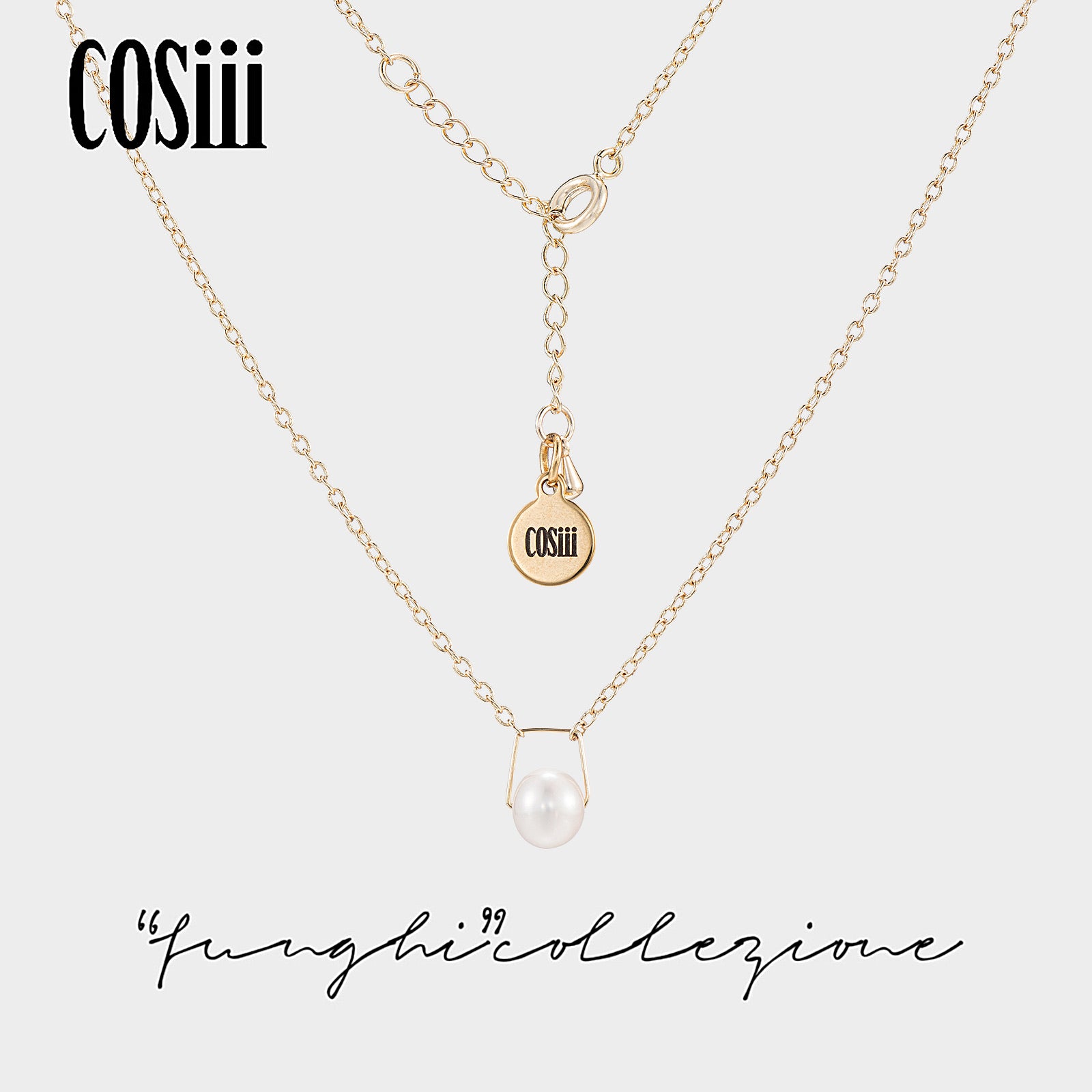 COSiii simple pearl 18k goldplated necklace