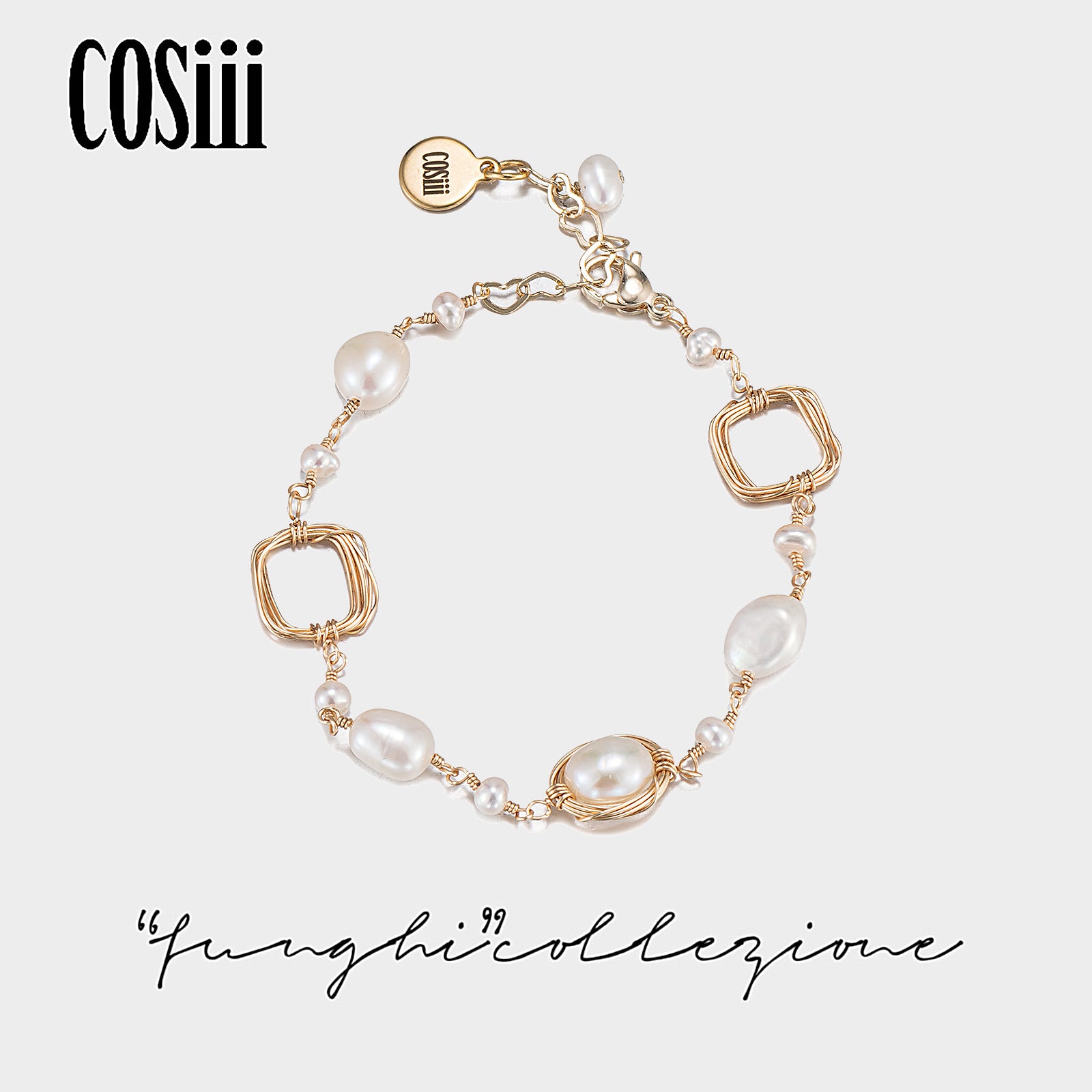 COSiii Gold Thread Mixed Pearl Bracelet