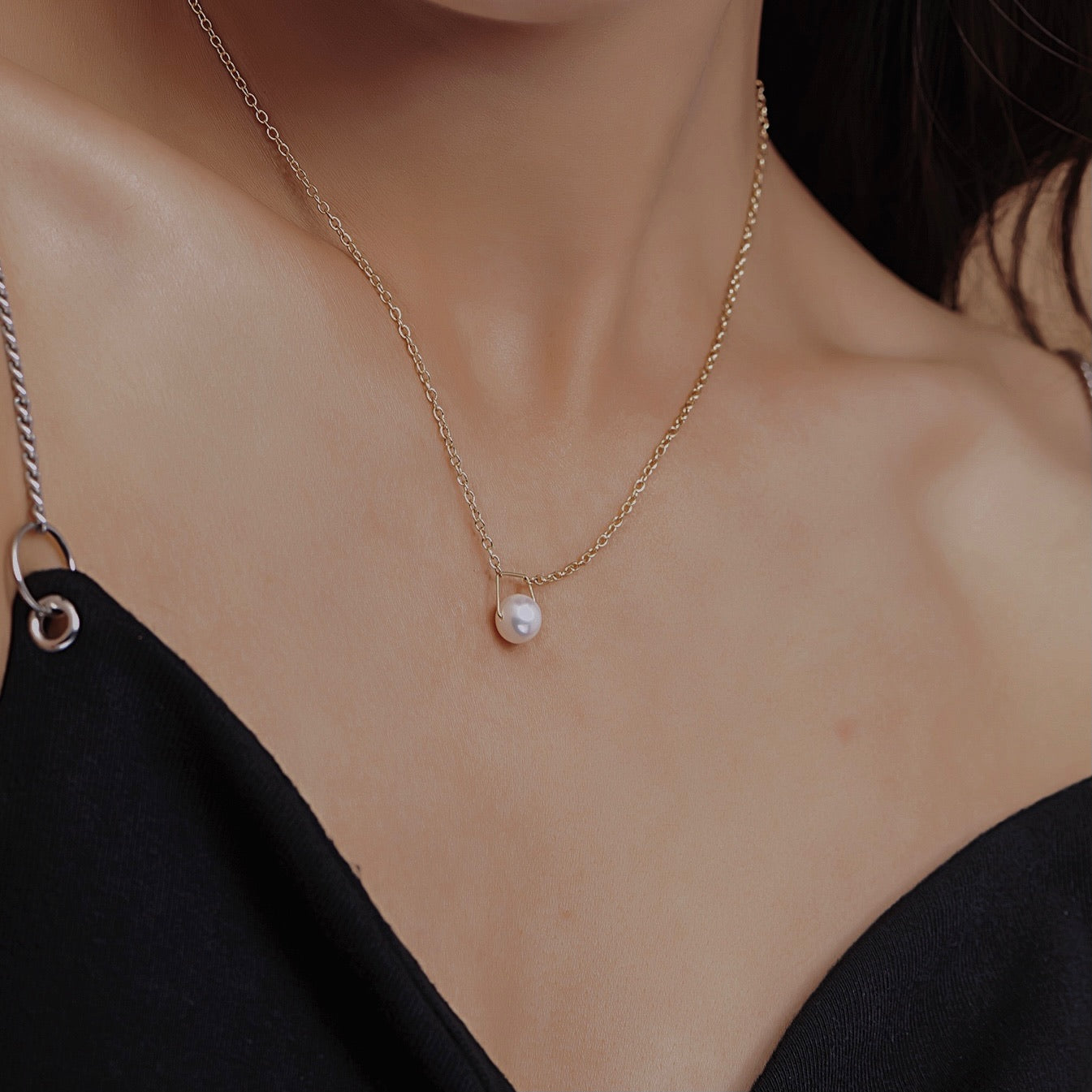 COSiii simple pearl 18k goldplated necklace