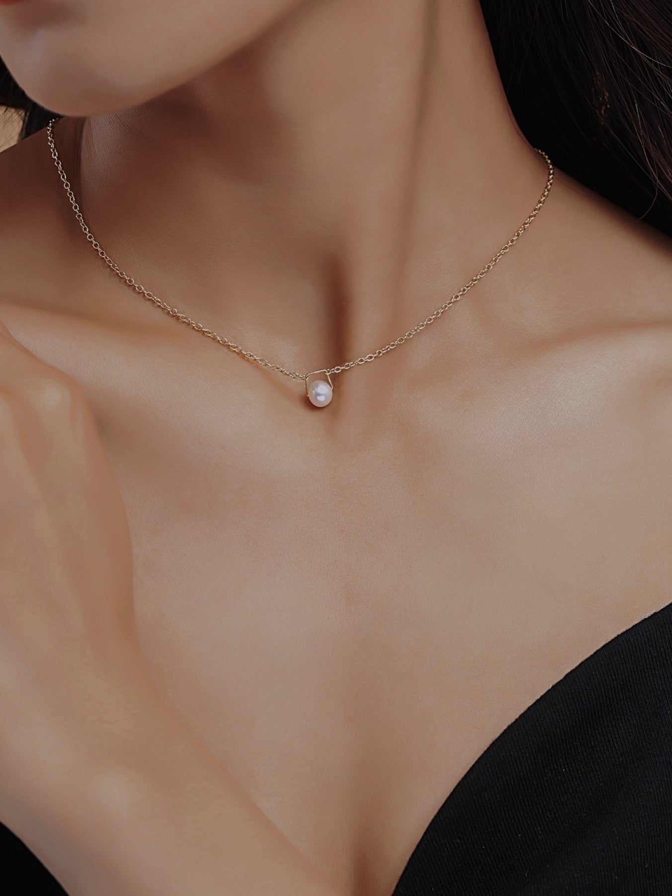 COSiii simple pearl 18k goldplated necklace