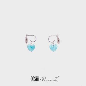 COSiii x Rose.Z Simple Heart Earrings Blue