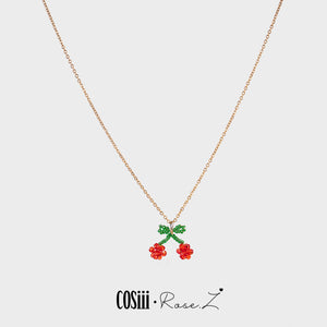 COSiii x Rose.Z Cherry Beaded Necklace Gold