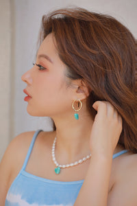 COSiii x Rose.Z Irregular Shape Heart Earrings Blue