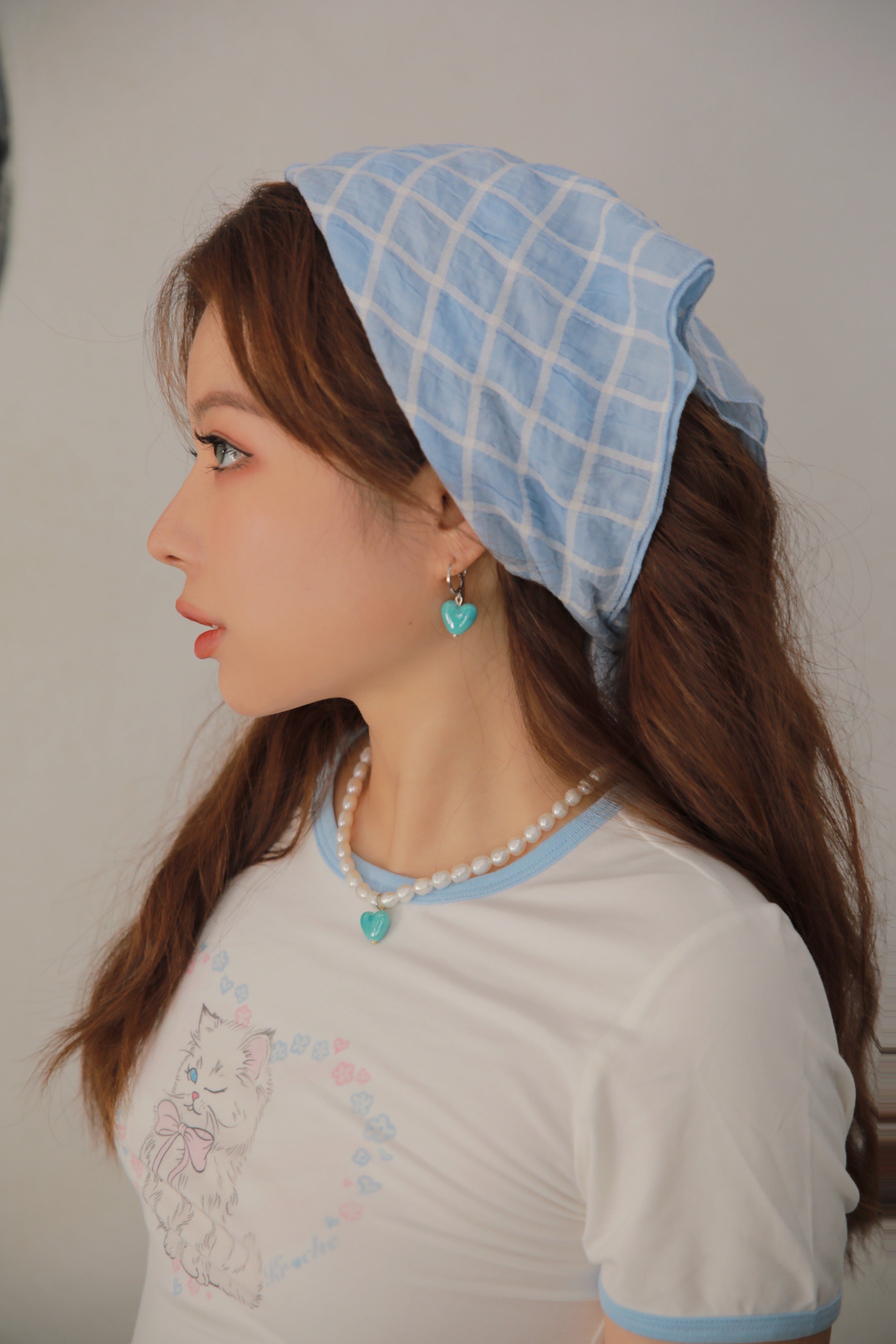 COSiii x Rose.Z Simple Heart Earrings Blue