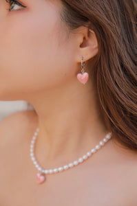 COSiii x Rose.Z Simple Heart Earrings Pink