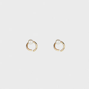 MUSHCIRCLE 14k Gold Round Line Earrings