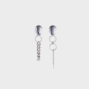 COSIII Beetle Asymmetric Silver Earrings