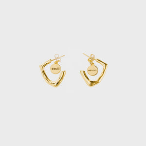 COSIII Squadrato Irregular Square Golden Earrings