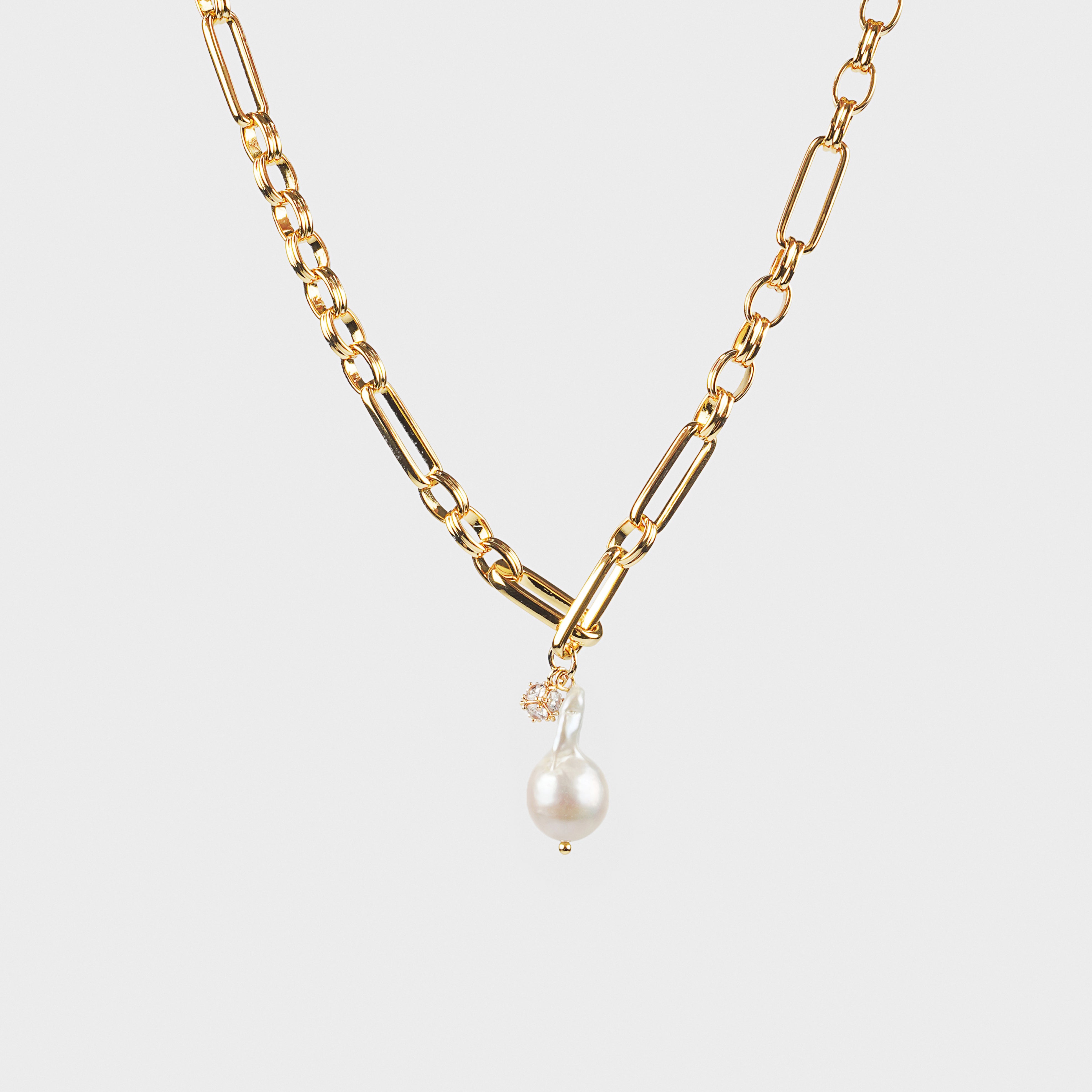 COSiii PROTEUS Baroque Style Pearl Gold Necklace