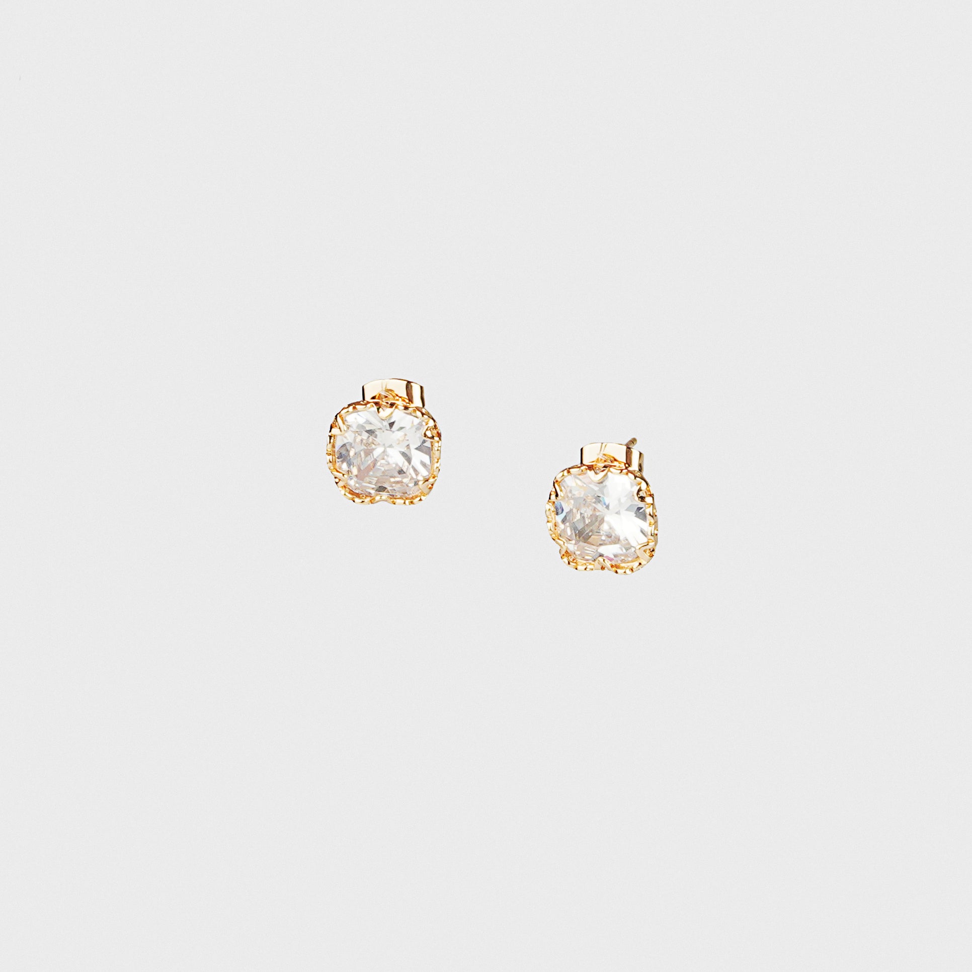 GUSCO 18k Gold Square Zircon Earring