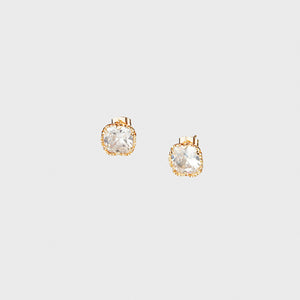 GUSCO 18k Gold Square Zircon Earring