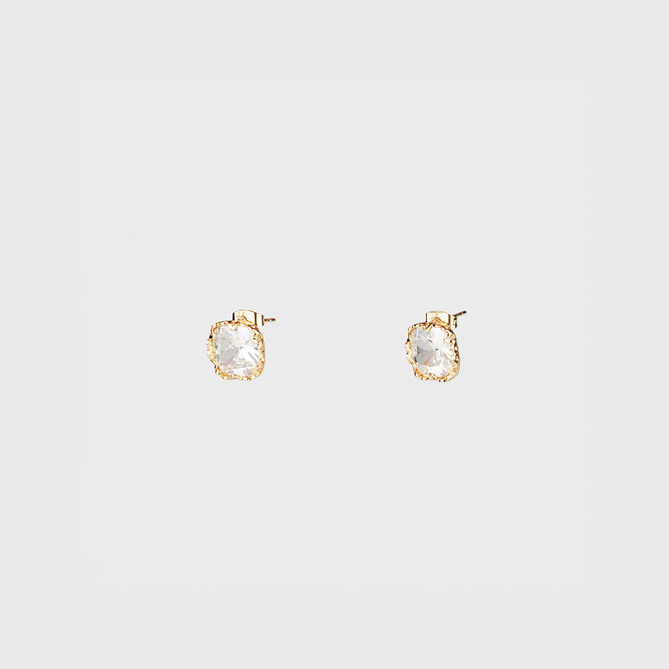 GUSCO 18k Gold Square Zircon Earring